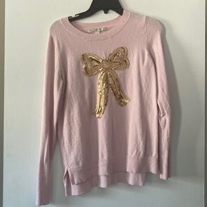 Lauren Conrad Pink Sequin Bow Sweater